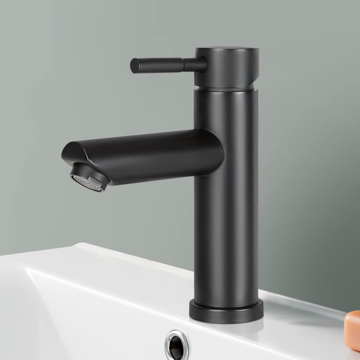 SnelShoppen - Moderne Badkamer Kraan Wastafelmengkraan Enkel - Hendel | Zwarte Wastafelkraan RVS 304 Duurzaam Design Badkamer