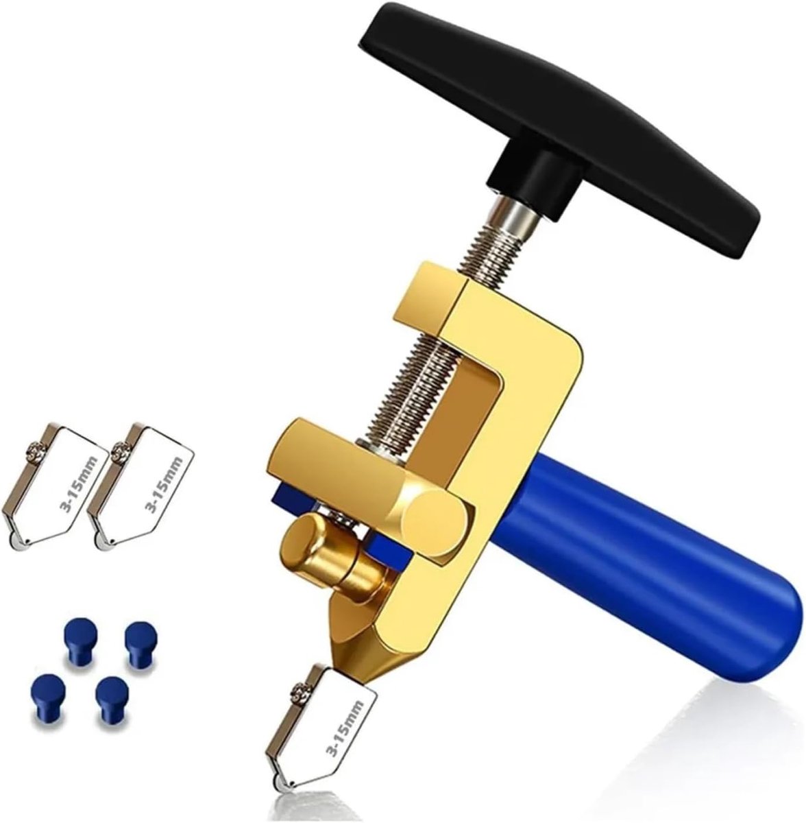 SnelShoppen - Handmatige Glas Tegel Cutter - Multifunctionele Keramische Snijmachine - Duurzaam en Ergonomisch - Goudkleurig - Perfect voor Thuis en K