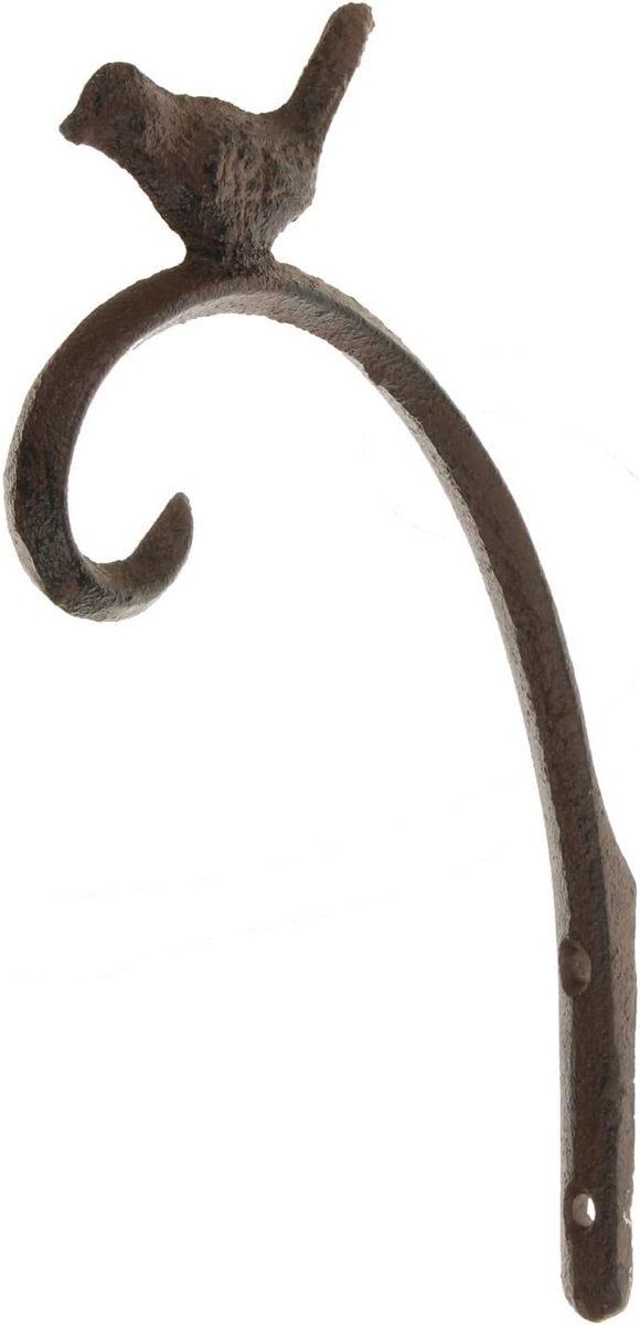 SnelShoppen - Wandhaak Bloem Pendel Metaal Bruin met Vogelfiguur Wandhouder Landhuis Stijl Decoratie Wandhaak Houder Plantenhaken Decoratieve Haken