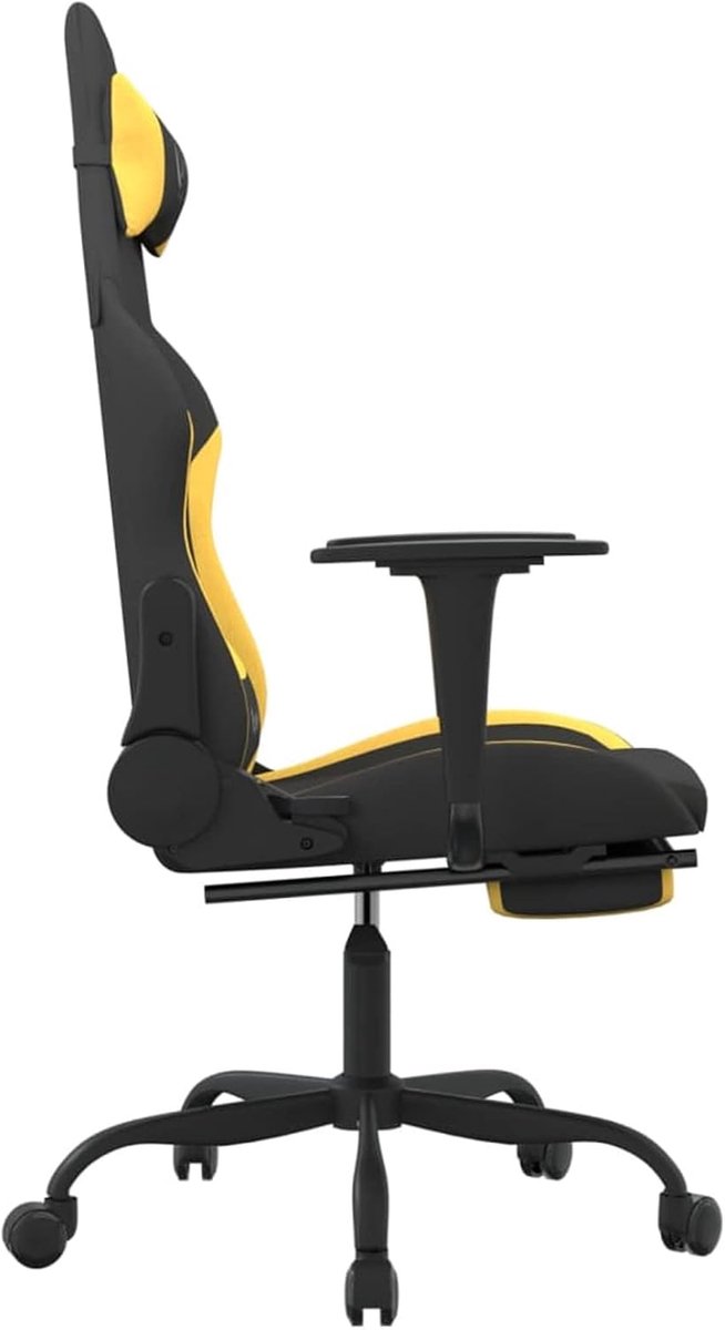 Gaming Chair - Race Stoel - Comfortabel Zitten - Met Massagefunctie - 42 cm Zithoogte - Geel Zwart — afbeelding 4
