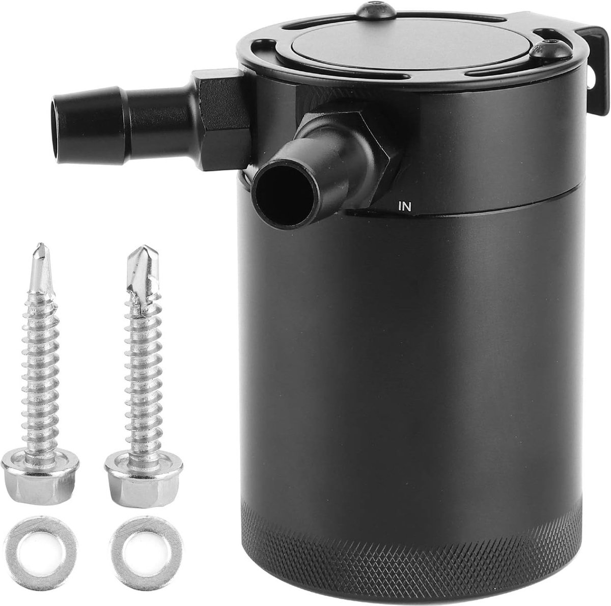 SnelShoppen - Oil Collector - 2 Poorten, 500 Ml Aluminium Legering, Universele Accessoire voor Olieopvang Tank, Flared Bleed Vent Tank voor Auto