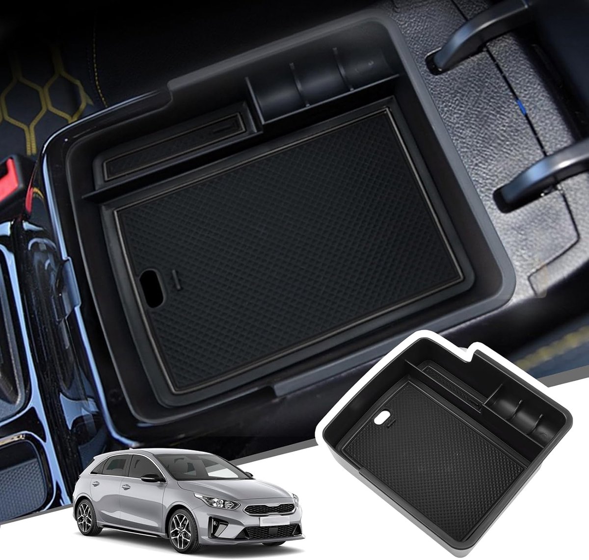 Armsteun opslagbox Kia Ceed SW GT/Proceed GT 2018-2022 - Rood - Makkelijk te installeren - Handige opbergruimte - ShopVlot