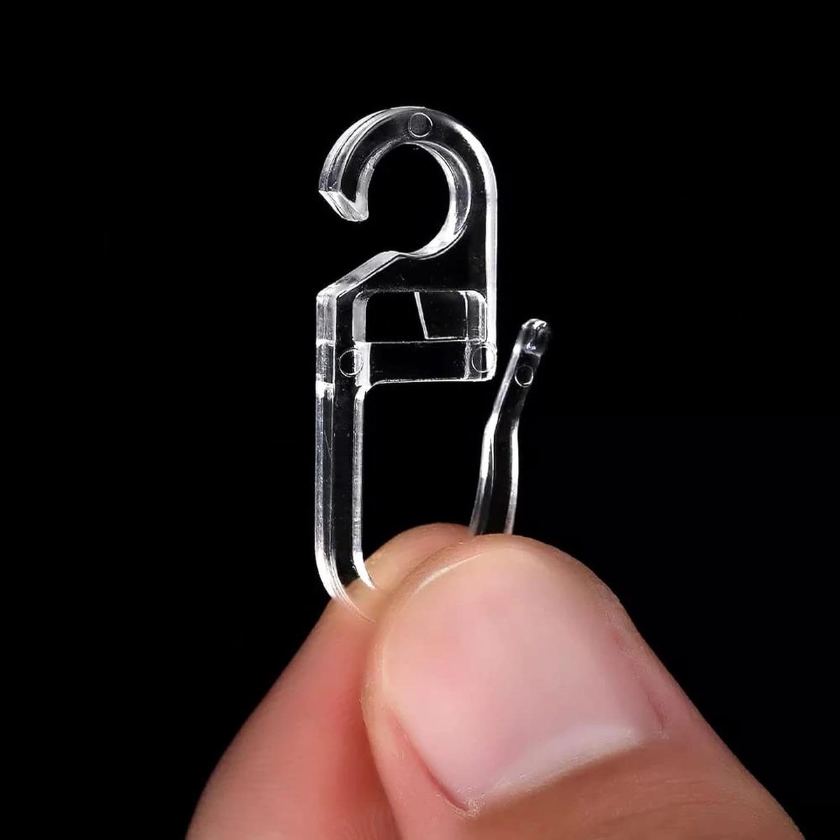 Overclip haken 200pcs - 6mm oogje - transparant kunststof - herbruikbaar voor gordijnen - ShopVlot