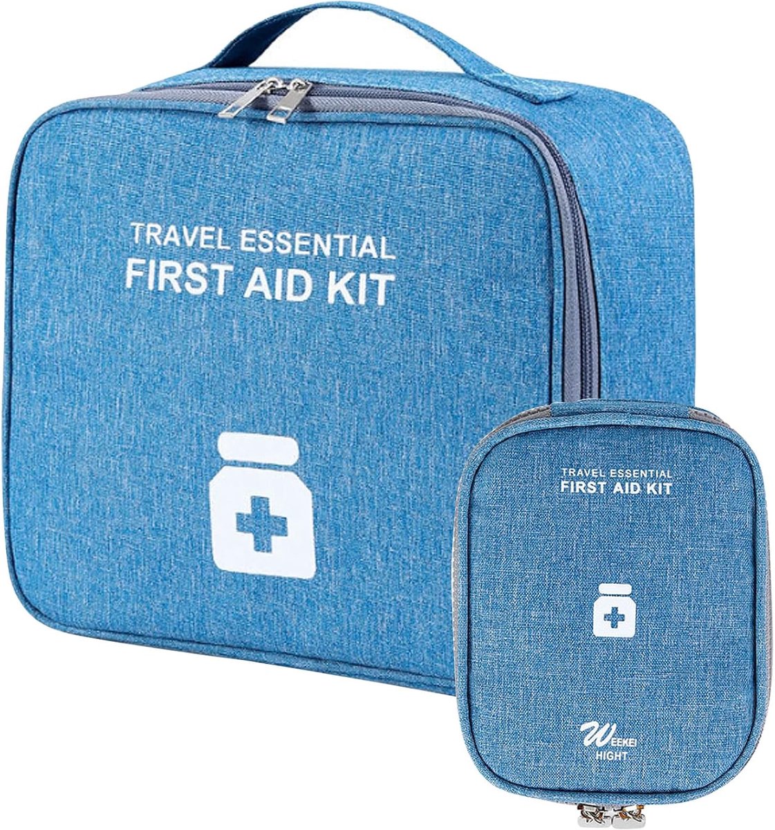 SnelShoppen - 2 Stuks Eerste Hulp Tassen, Mini Overlevingsdoos, Waterdicht, Hoge Capaciteit, Medicijn Tas voor Reizen, Draagbare Medicijn Tas voor Thu