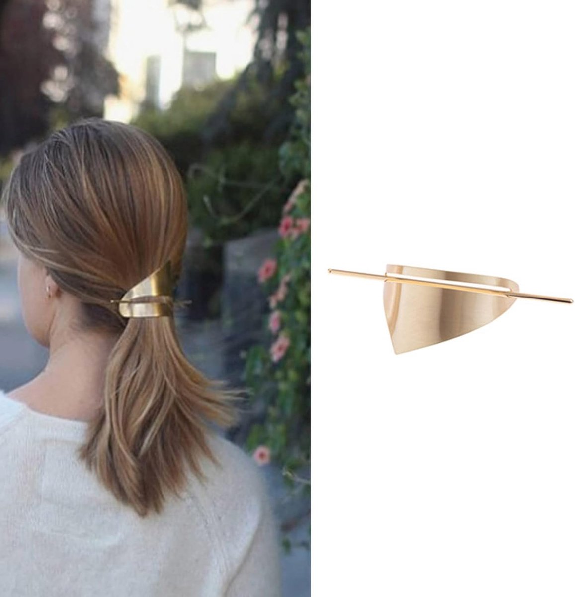 SnelShoppen - Triangle Haarspeld Geometrische Haarclip Barrette Metaal Haarhouders Gouden Driehoek Haarclips Minimalistische Haaraccessoires voor Vrou