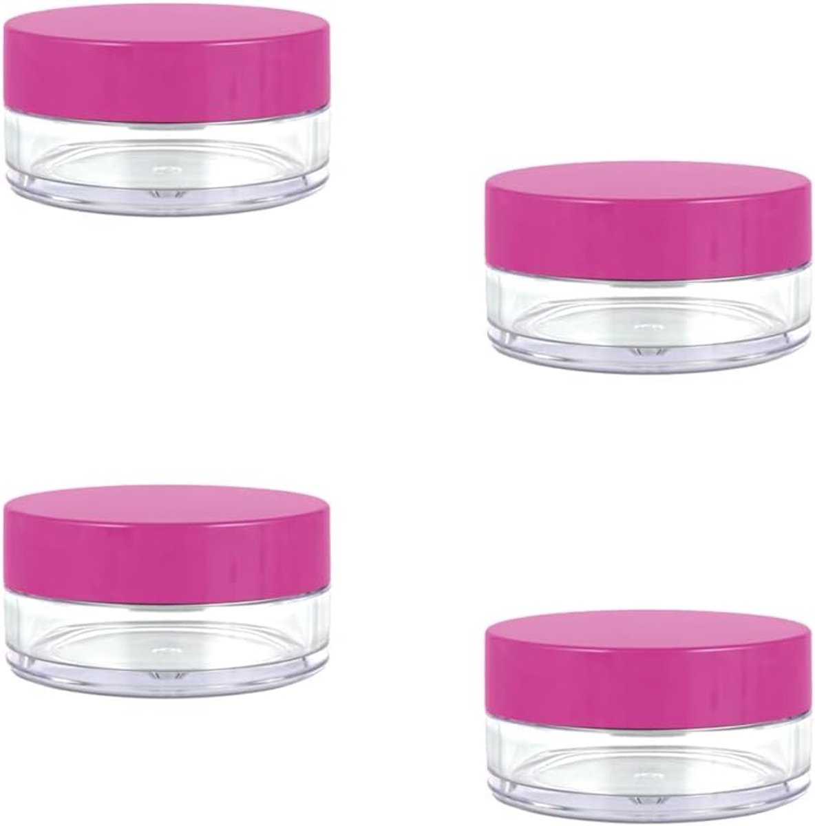 SnelShoppen - Transparante Lege Potjes, 4 Stuks, Crèmepotjes, Mini Blikken, Cosmetische Verpakkingen, Reis Sample Potjes, Voor Lippenbalsem, Lotion, C