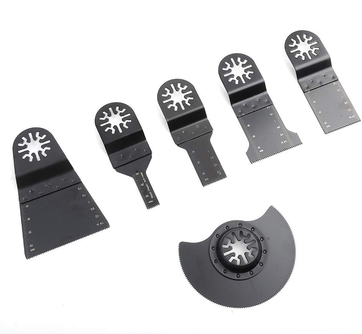 SnelShoppen - Oscillerende Zaagbladen Set van 6 Stuks, Multitool Accessoires voor Hout en Kunststof, Carbon Staal, Duurzaam en Sterk
