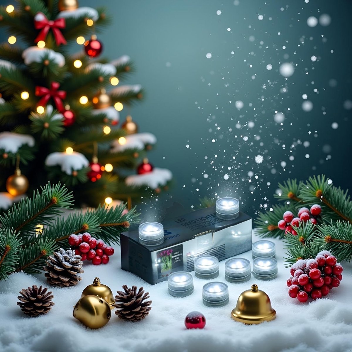 SnelShoppen - 20 Flameless LED Theelichten Waterdicht - Decoratieve Duikverlichting voor Vaas, Aquarium, Kerst & Halloween - Wit - Batterij Gevoerd