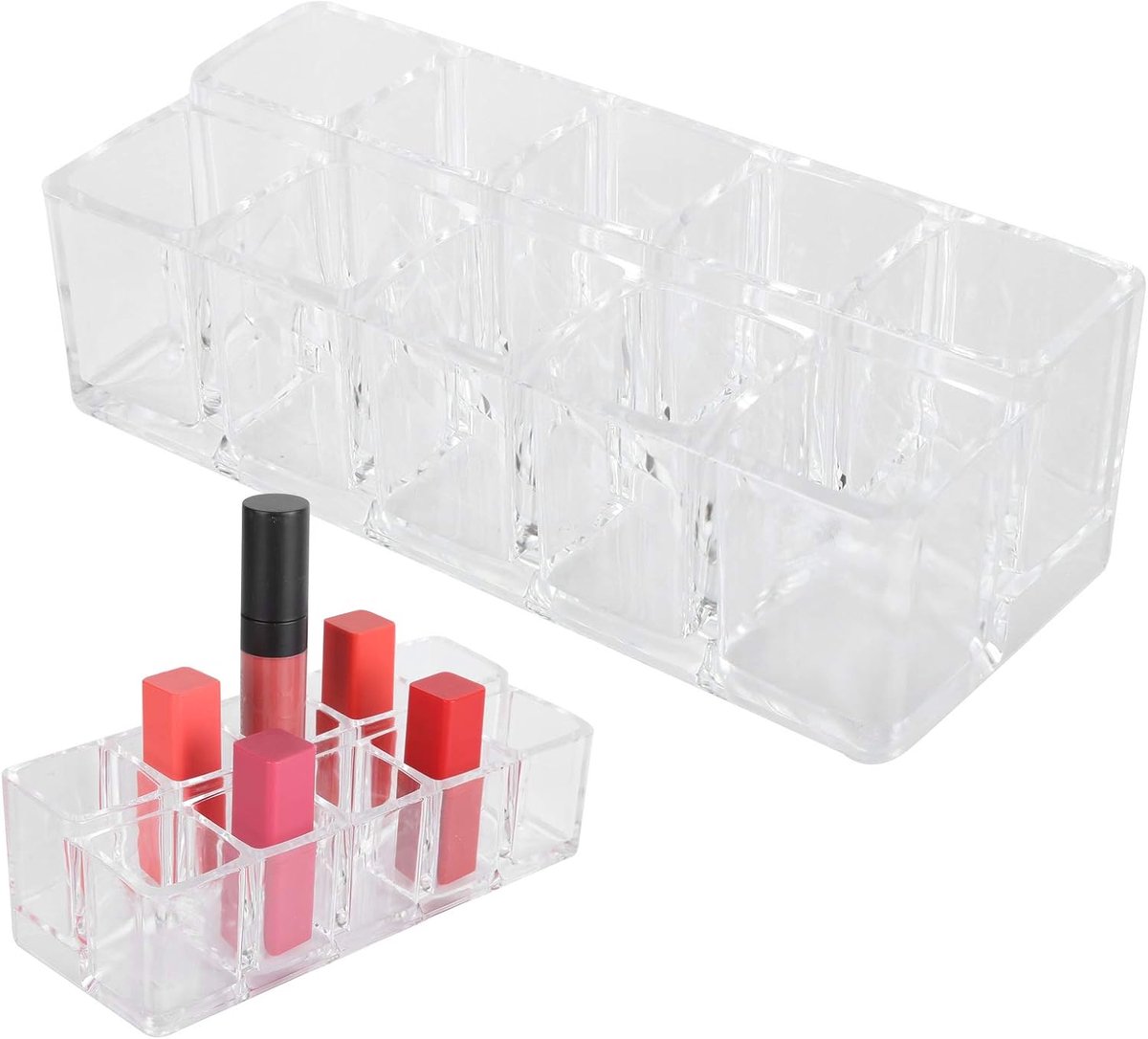 SnelShoppen - Lipstickhouder Organizer, Lipstick Rack, 10 Grid Transparante Lipstickhouder, Acryl Cosmetica Display Rek voor Thuis en Schoonheidssalon
