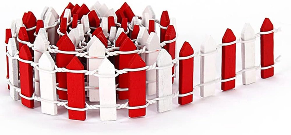 SnelShoppen - Mini Houten Tuinhek, 2 Stuks, 90 cm, Kleine Decoratie, Bonsai Rand Decoratie, Miniatuur Ornamenten Hek voor Tuin, Feeën Tuin, Modelbouw,
