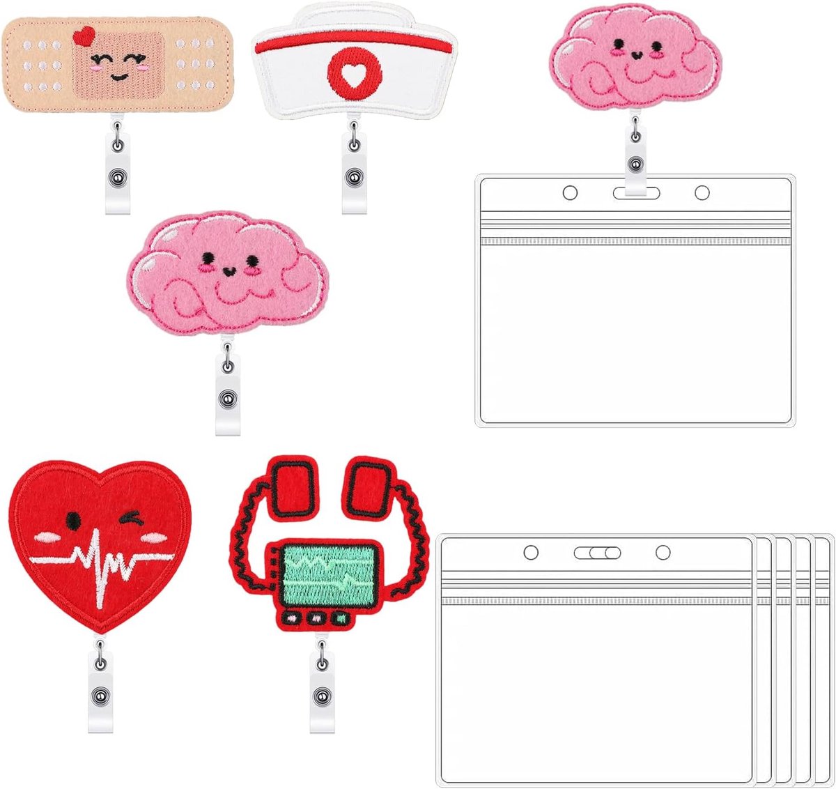 10pcs Extendable Badge Holder Badge Holder Badge Holder Nurse ID Holder Cartoon Badge Holder for Nurses Doctors - ShopVlot