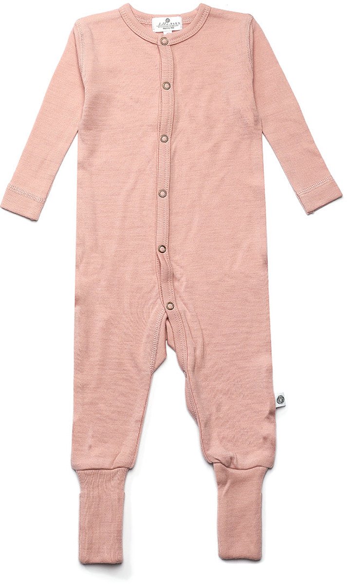 Wollen baby pakje / playsuit - Merinowol - Misty Rose 50