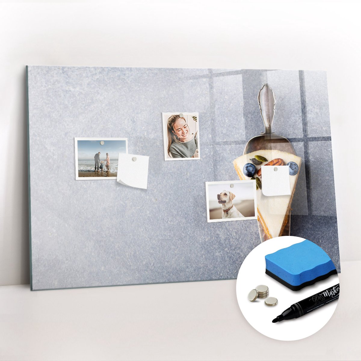 Tulup Whitebord - Een fluitje van een cent - 90 x 60 cm - Veelkleurig Memobord Keuken - Gratis 5 Sterke Magneten + Whiteboard Marker & Wisser - Scandinavisch Design Bord - Magneetbord Foto - Organiseer Je Bureau