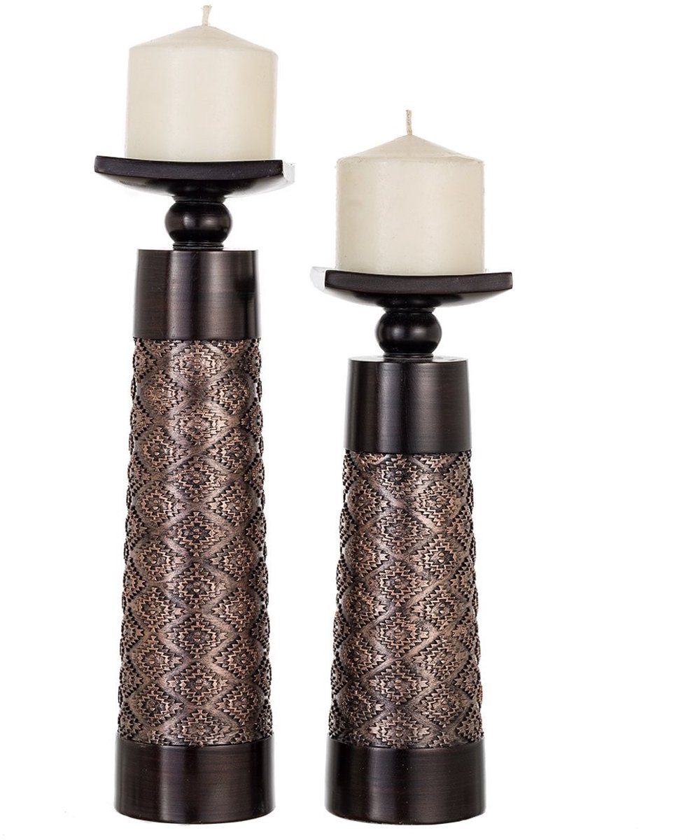 Omgoods - Set van 2 Decoratieve Kaarsenhouders voor Thuisdecoratie