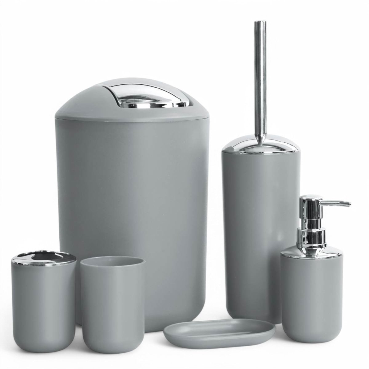 Omgoods - 6-delige Badkamer Accessoireset met Zeepdispenser