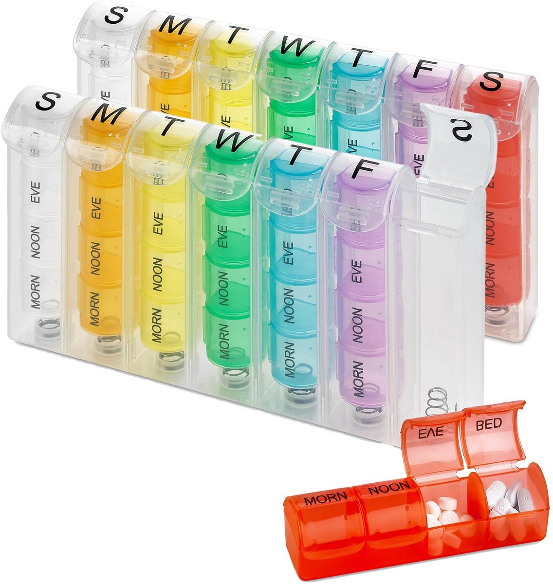 Omgoods - Weekly Pill Organizer (Pack van 2) Voor Medicatie en Vitaminen