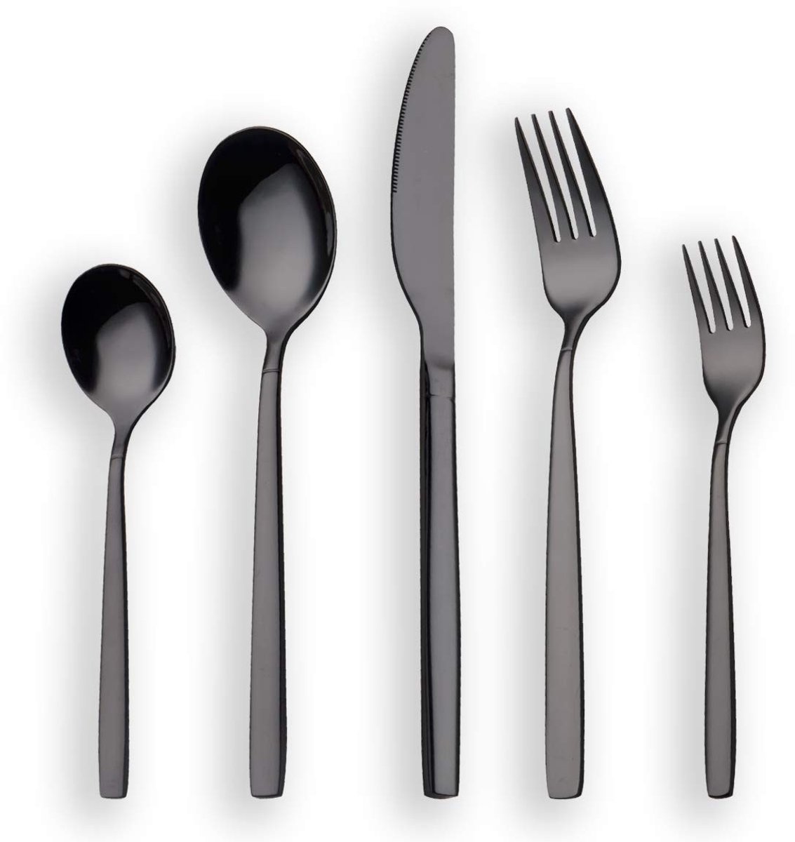 Omgoods - 30-delig Titanium Bestekset in Zwart voor 6 Personen