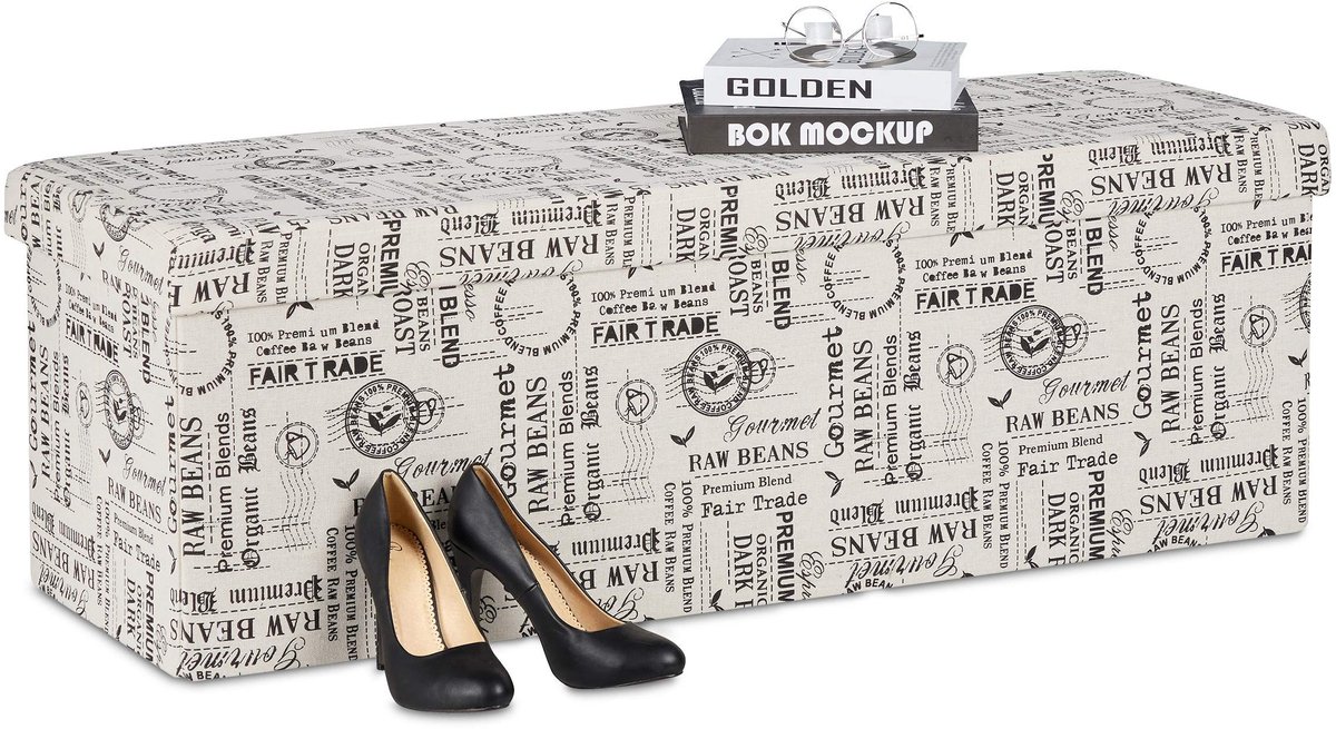 Omgoods - Opbergbank met 2 Compartementen en Retro Design