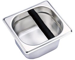 Omgoods- Knock Box - Roestvrij Staal - Koffie Afval Emmer - 10cm - Duurzaam - Antislip Handvat - Hoge Kwaliteit - Espresso Afvalbak