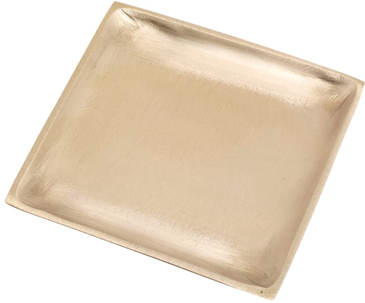 Omgoods - Vierkante Kaarsenplateau van Messing 8x8cm Goud