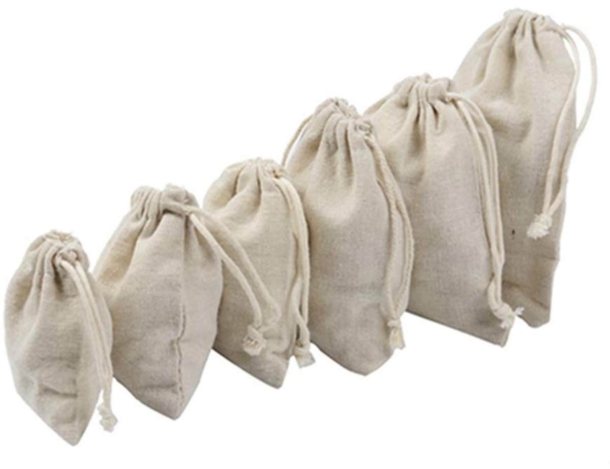 Omgoods - Katoenen Trekzakken, 30 Stuks van 13 x 18 cm, Perfect voor Feestjes