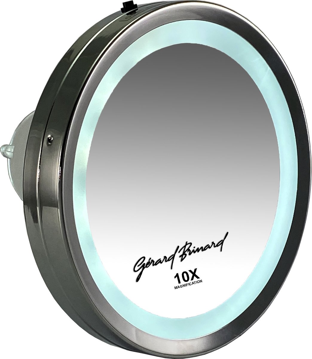 Zuignap spiegel LED ZILVER of zwart 10x ,7x of 10X vergroting. make up - epileren - badkamer spiegel