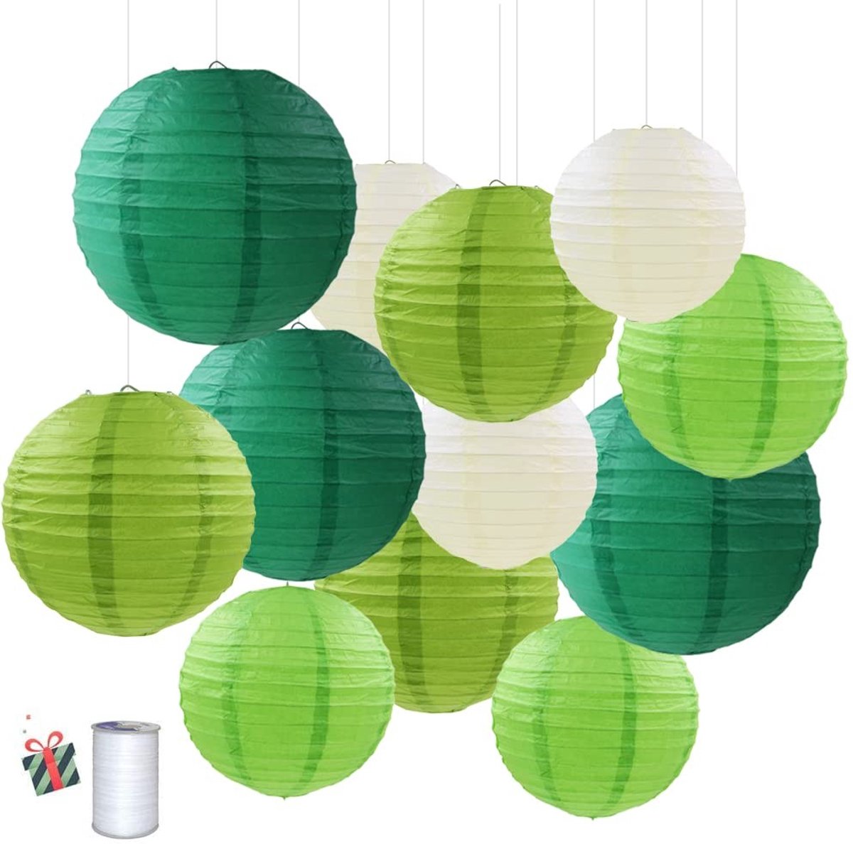 Omgoods - Set van 12 Kleurrijke Papieren Lantaarns voor Feesten en Decoratie