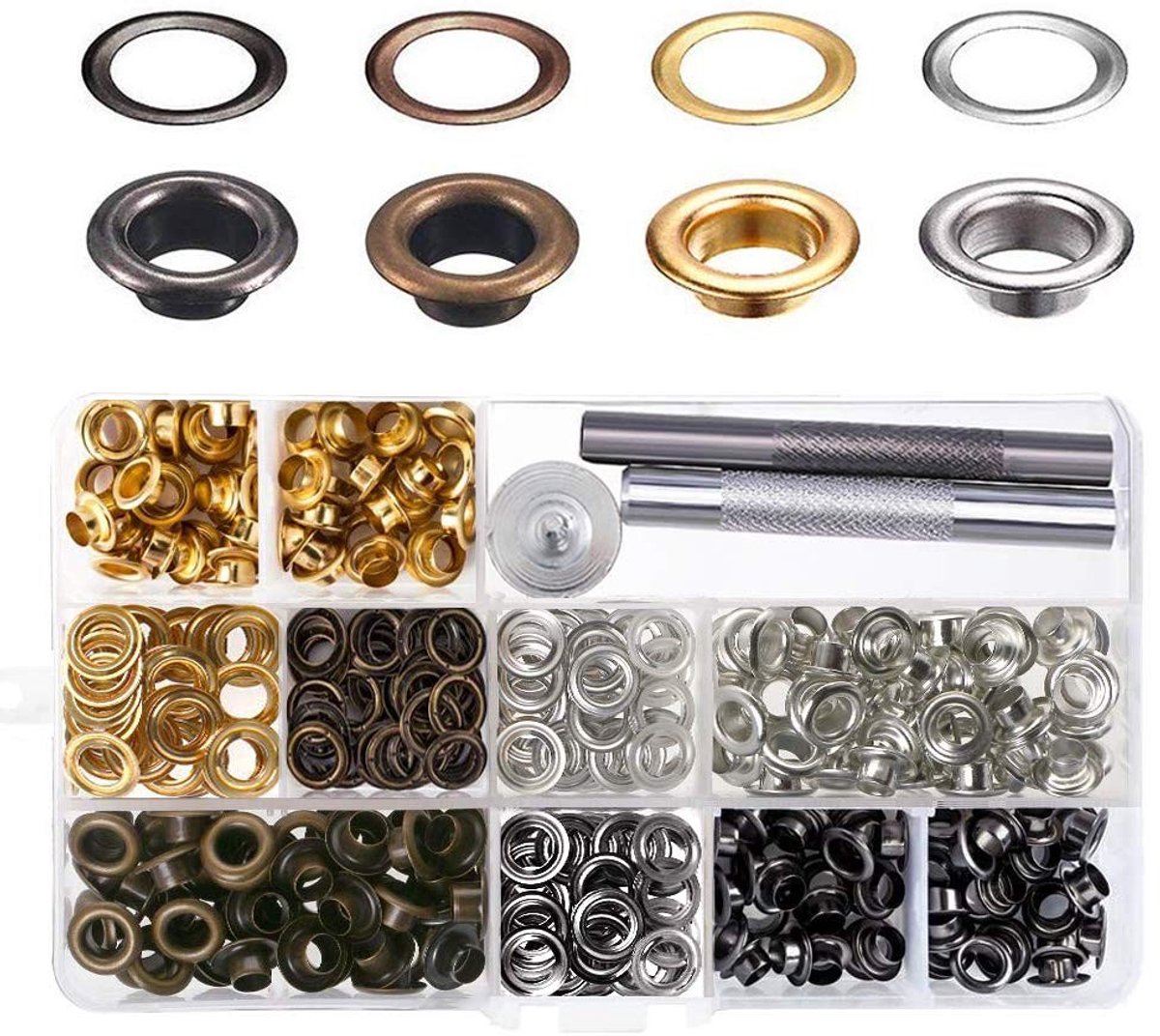 Omgoods - 400 Delige Grommet Kit met Installatietools en Opbergdoos