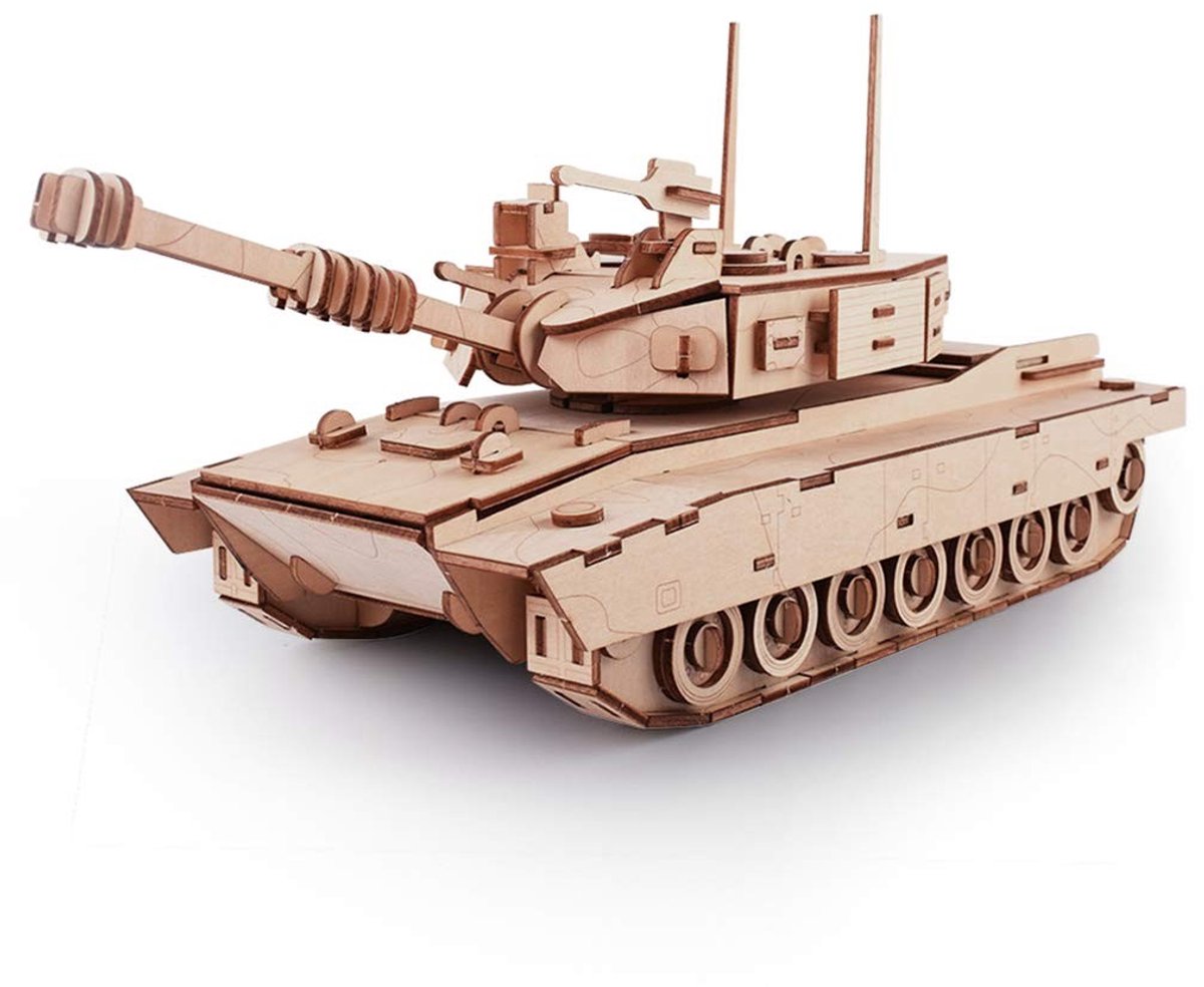 Omgoods - Houten Tankmodel om te Bouwen - 3D Puzzel voor Volwassenen