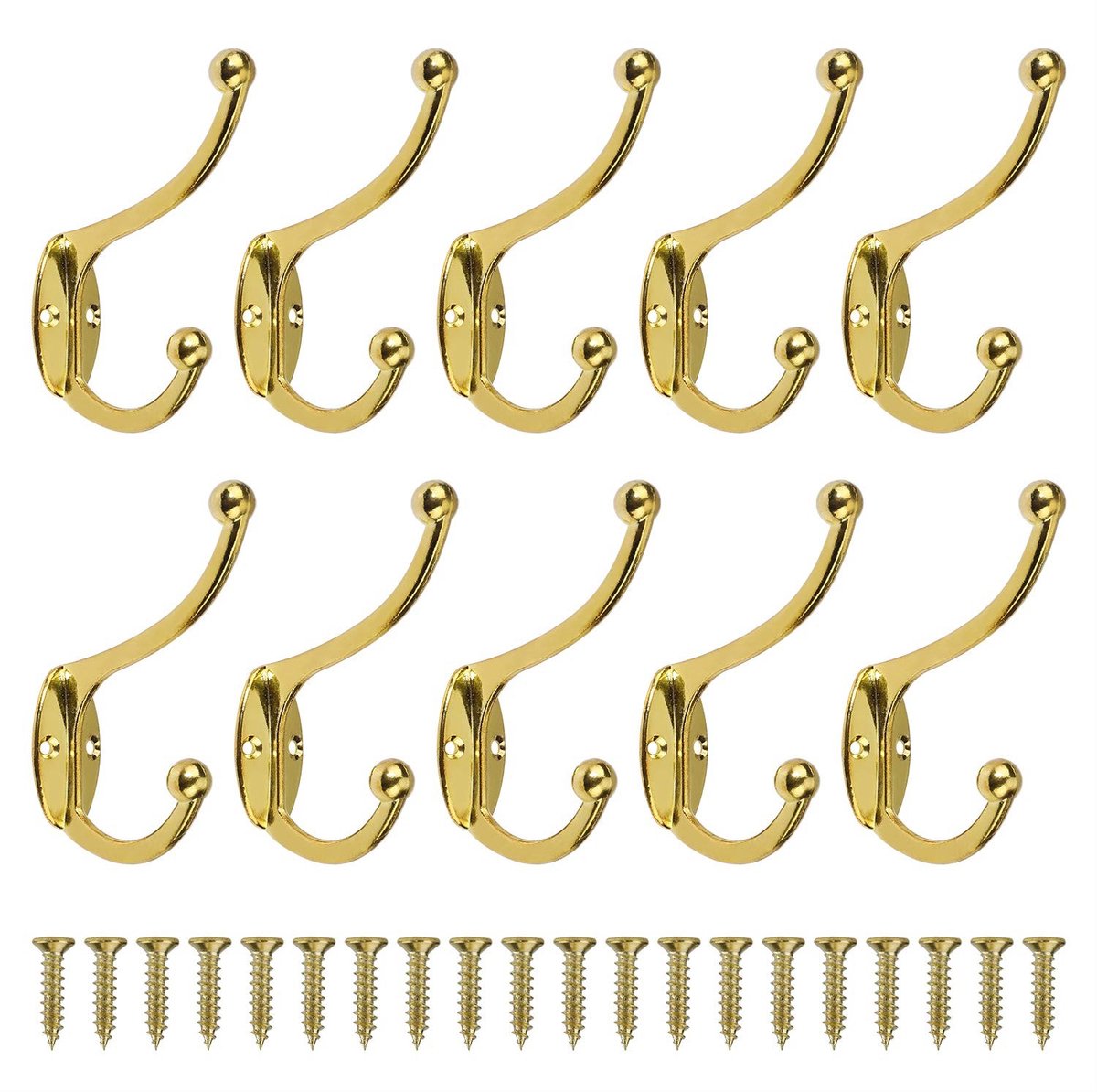 Omgoods - Set van 10 Vintage Metalen Haakjes voor Wandmontage