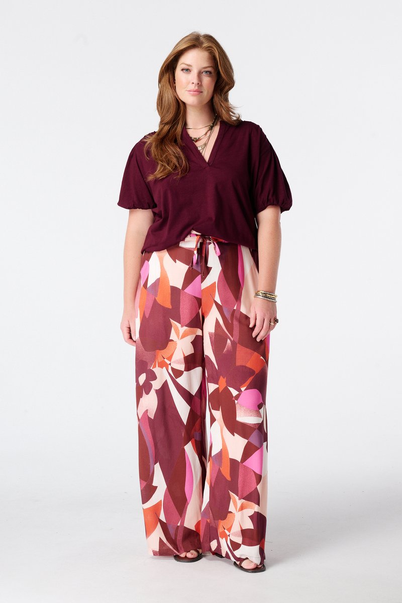 MS Mode Broek Wide leg broek met print