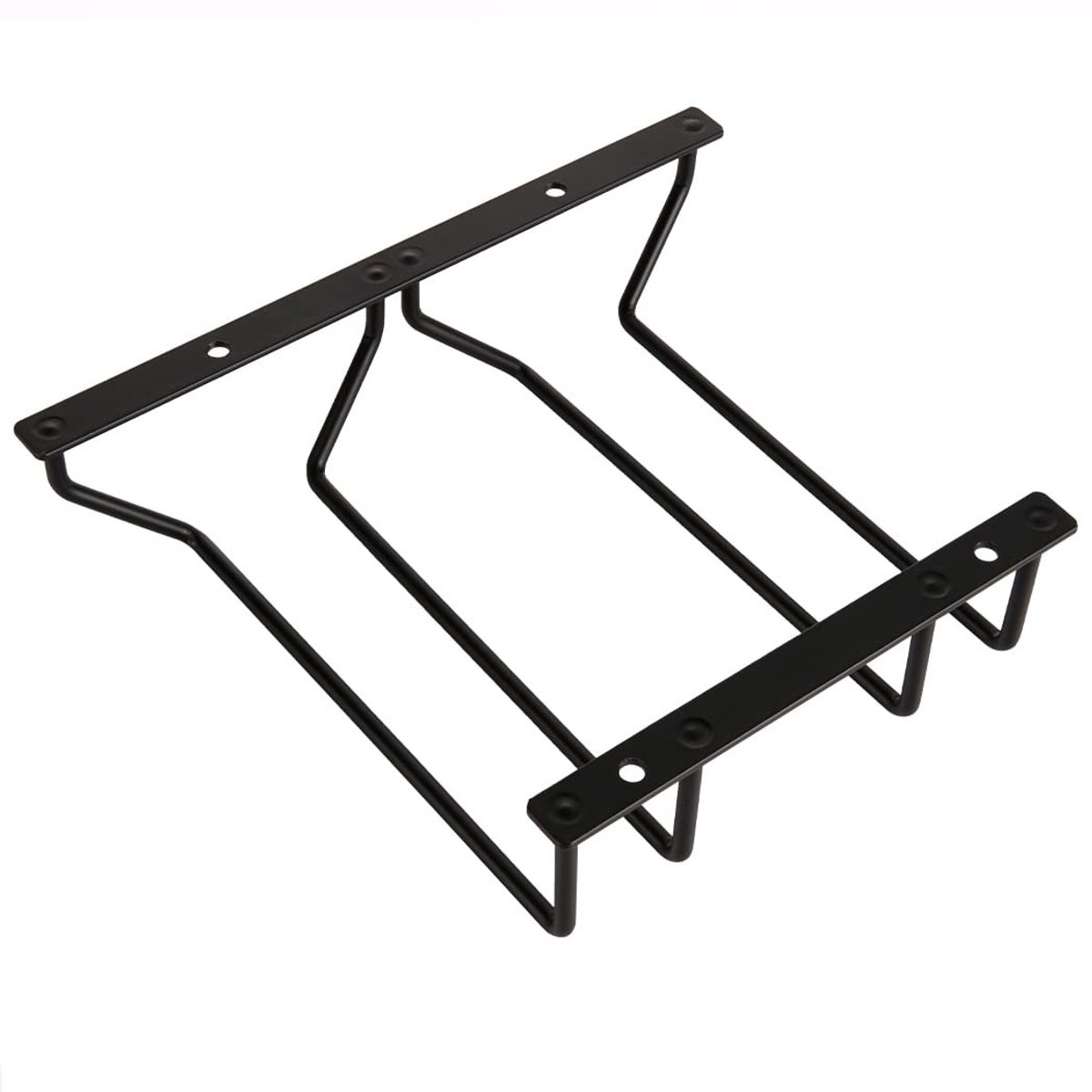 Omgoods - 18cm Zwart Wijn Glazenrek Onder Kast - Hangend Glazenhouder voor Bar