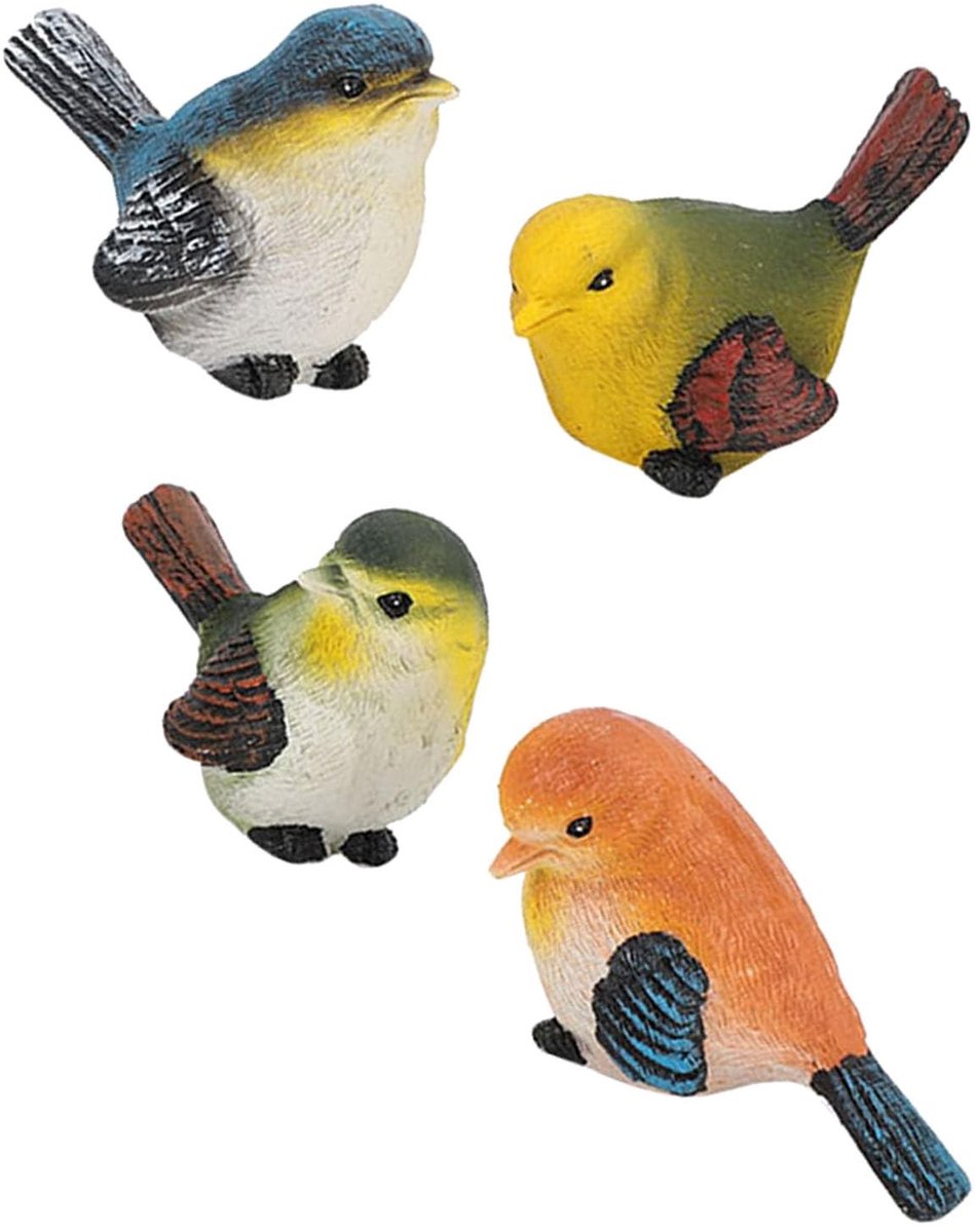 Omgoods - Set van 4 Resin Vogels voor Tuin Decoratie