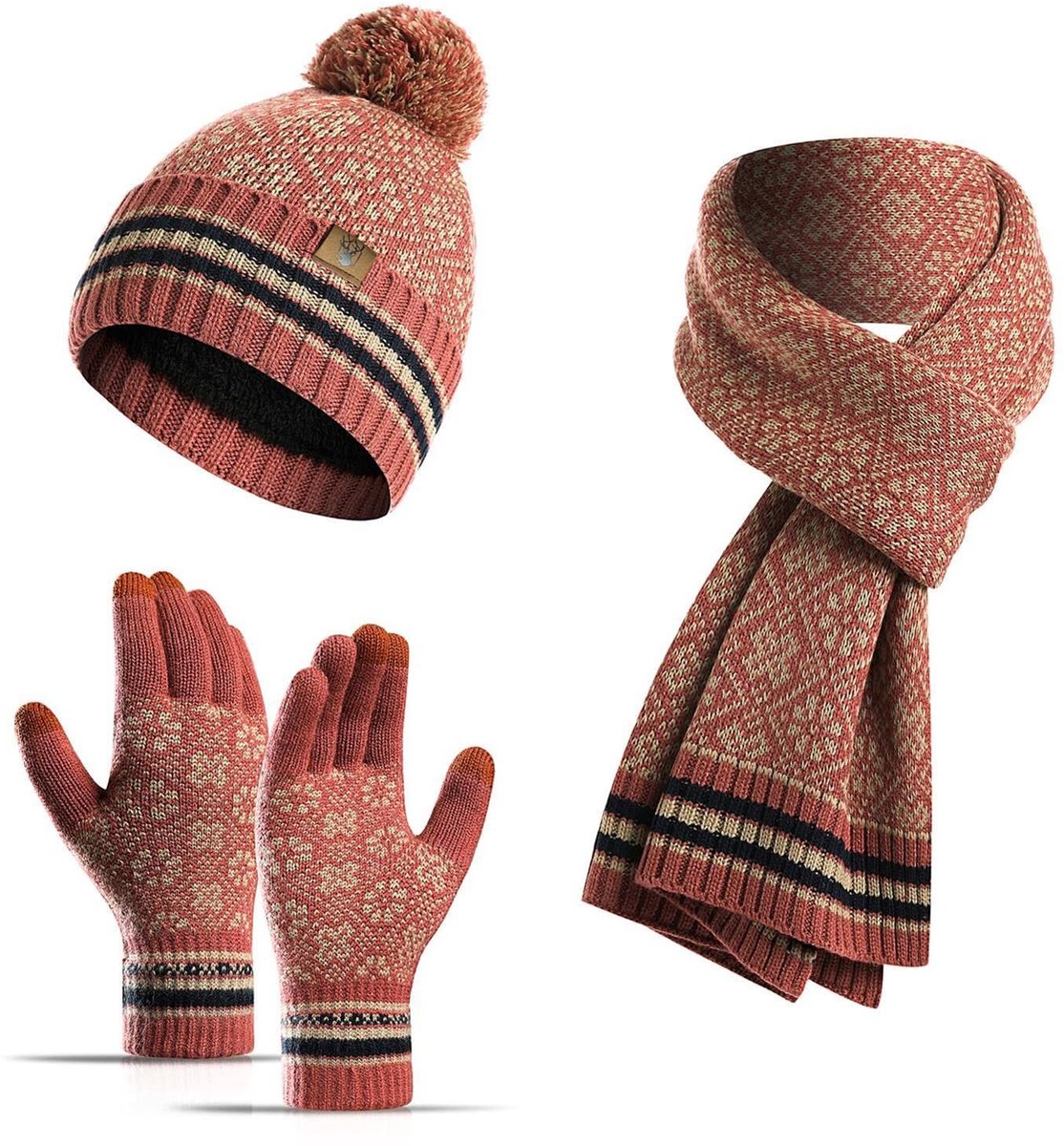 Omgoods - Set van 3 Warme Winteraccessoires voor Vrouwen