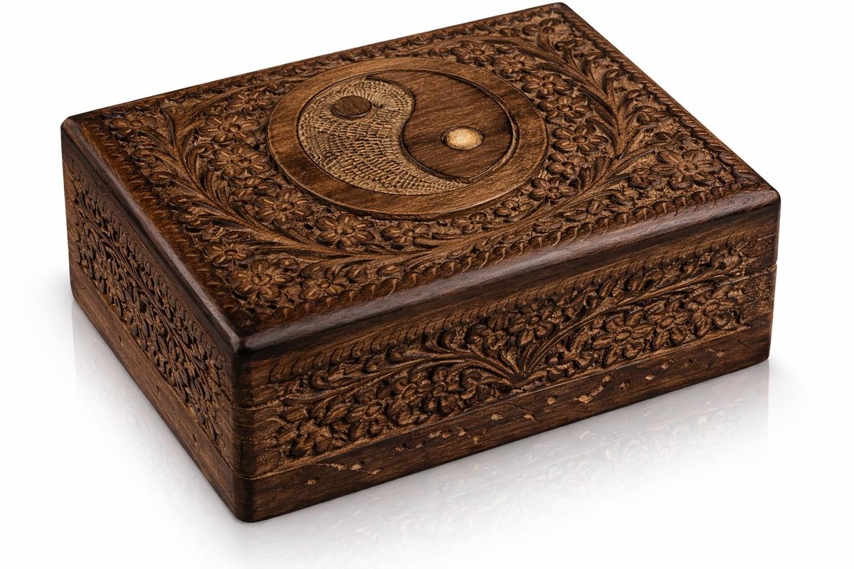 Omgoods - Handgemaakte Houten Sieradenbox met Antieke Afwerking voor Dames