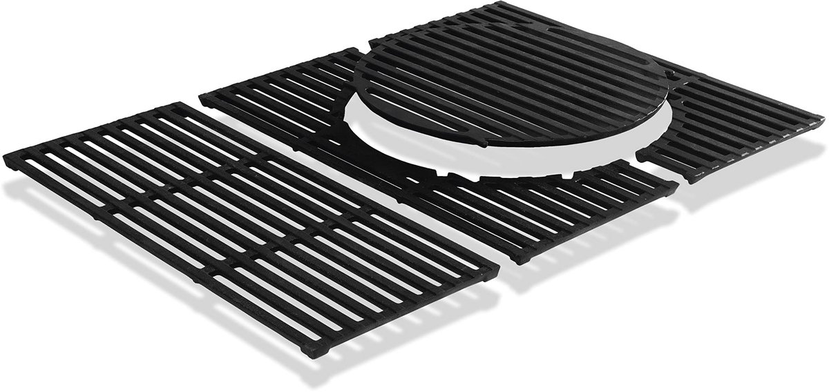 Omgoods - Gietijzeren Grill Systeem voor Gasbarbecue met Diverse Inzetstukken