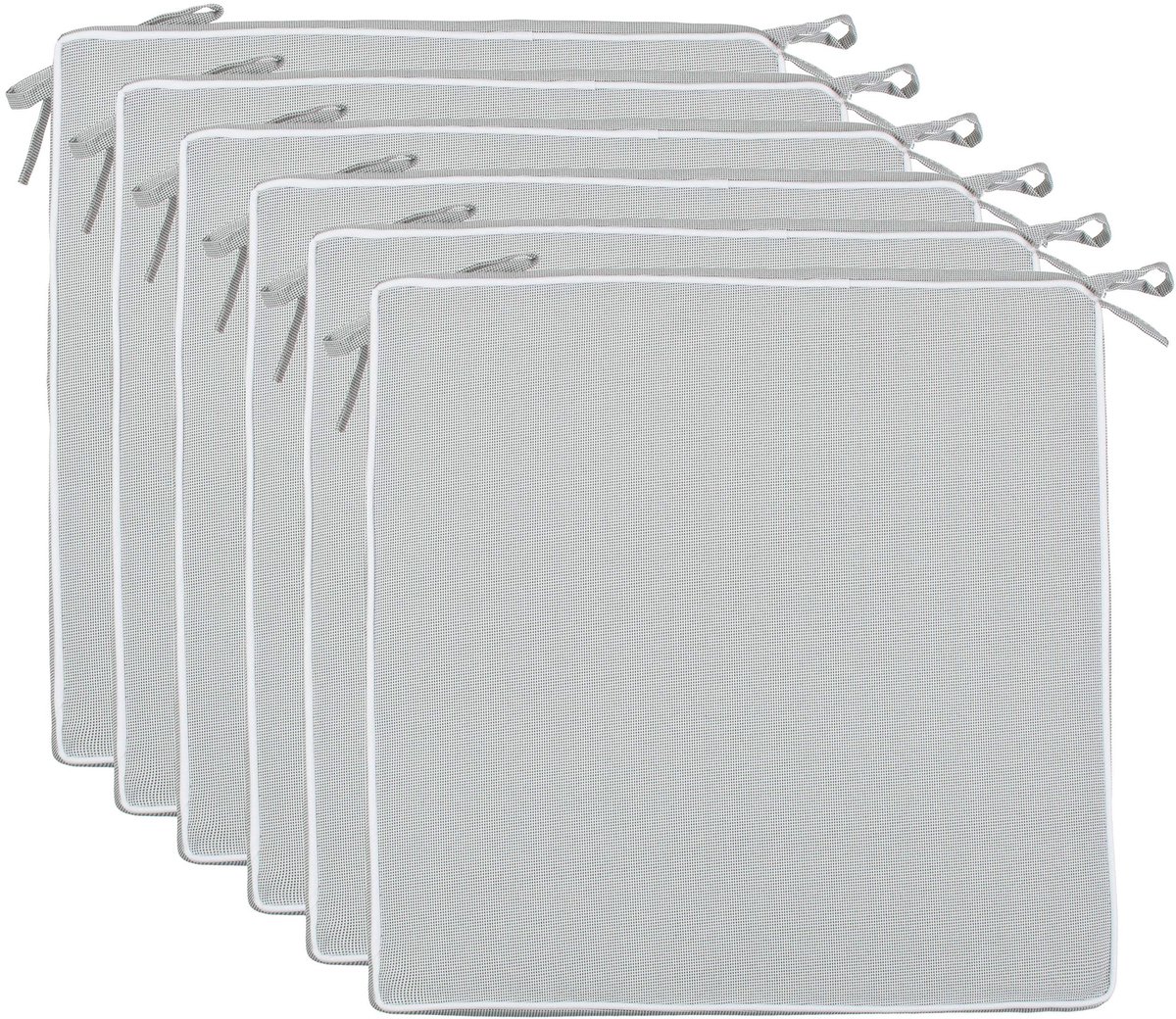 Omgoods - Buiten Kussen Set van 6 Water- en Vuilafstotend 40x40 cm Lichtgrijs