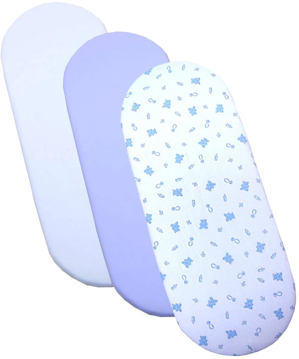 Omgoods - Set van 3 Fitted Bedlakens voor Jongen Moses Mandje