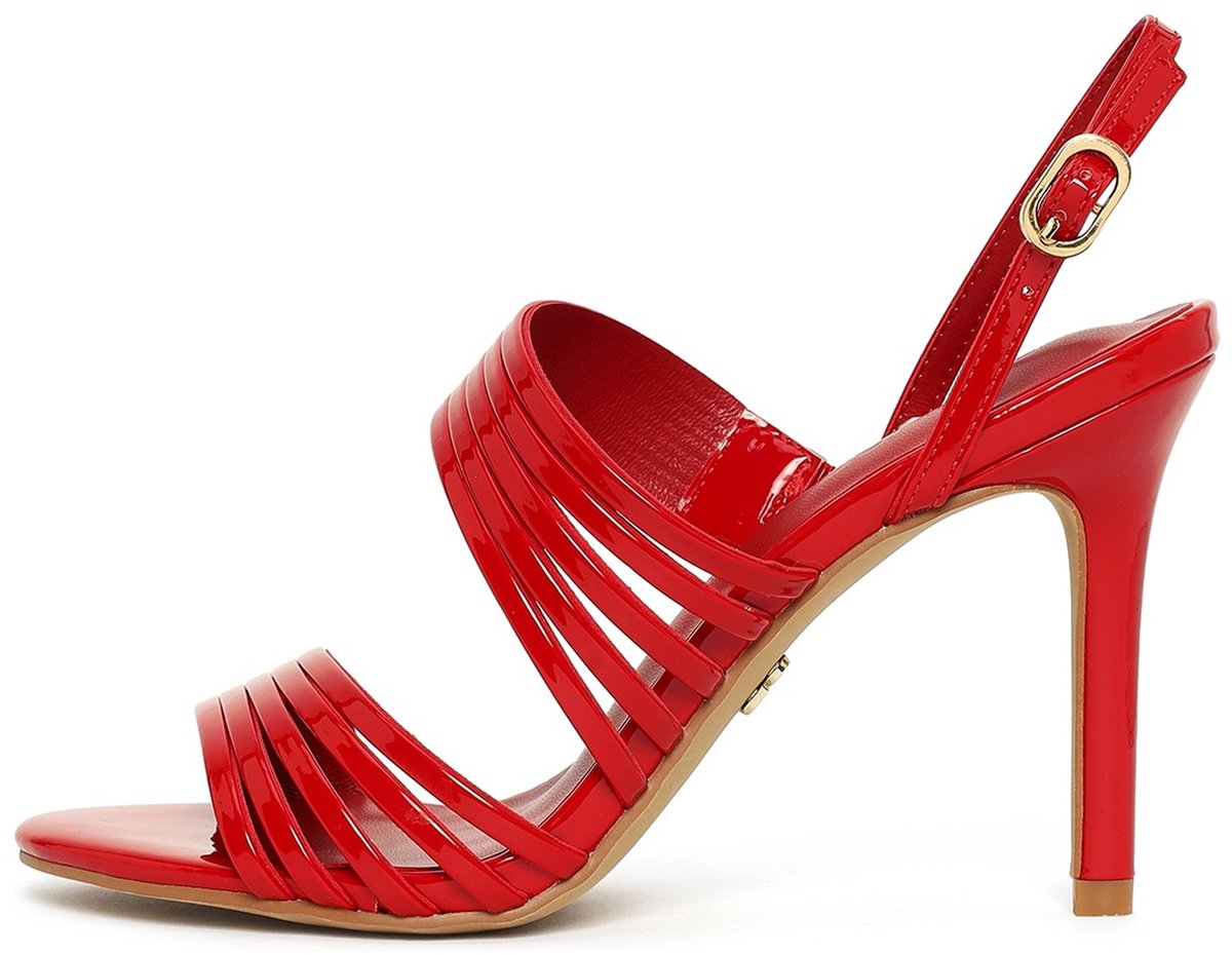 DERIMOD Sandalen Met Hoge Hak Imitation Leren High Heel Sandalen