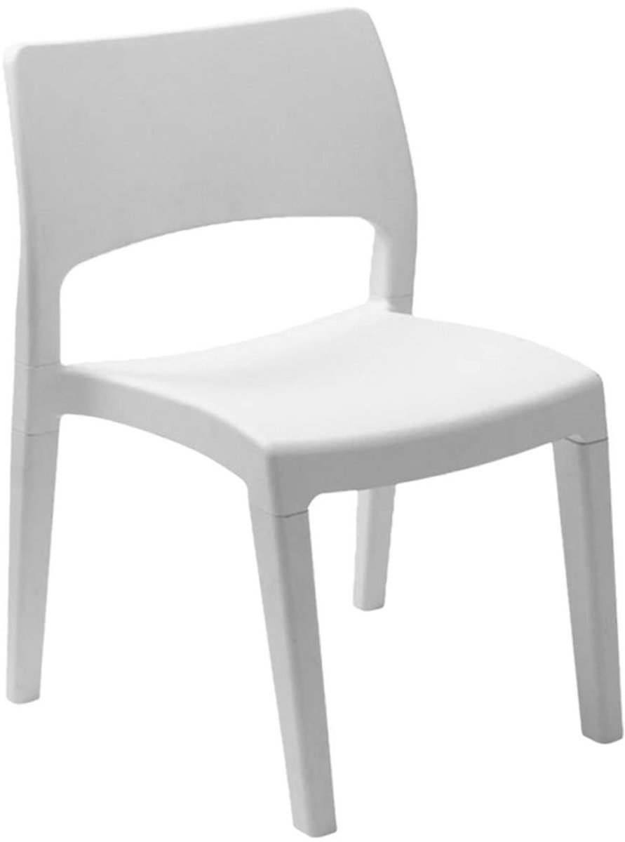 Omgoods - Stapelbare Stoel Wit Ergonomisch voor Tuin en Patio