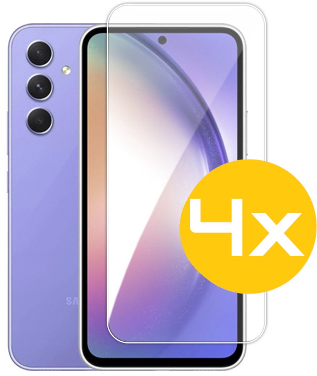 Screenprotector Geschikt Voor Samsung Galaxy A54 - Glasplaat - Tempered Glass - 4 Stuks