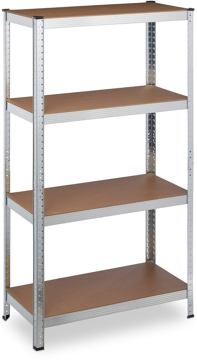 Omgoods - Opslagrek van Staal met 4 Verdiepingen, Capaciteit 280 kg