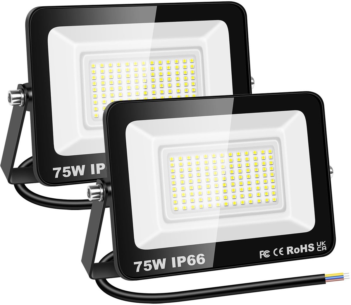 Omgoods - Set van 2 Outdoor LED Werklichten 75W met 7500 Lumen