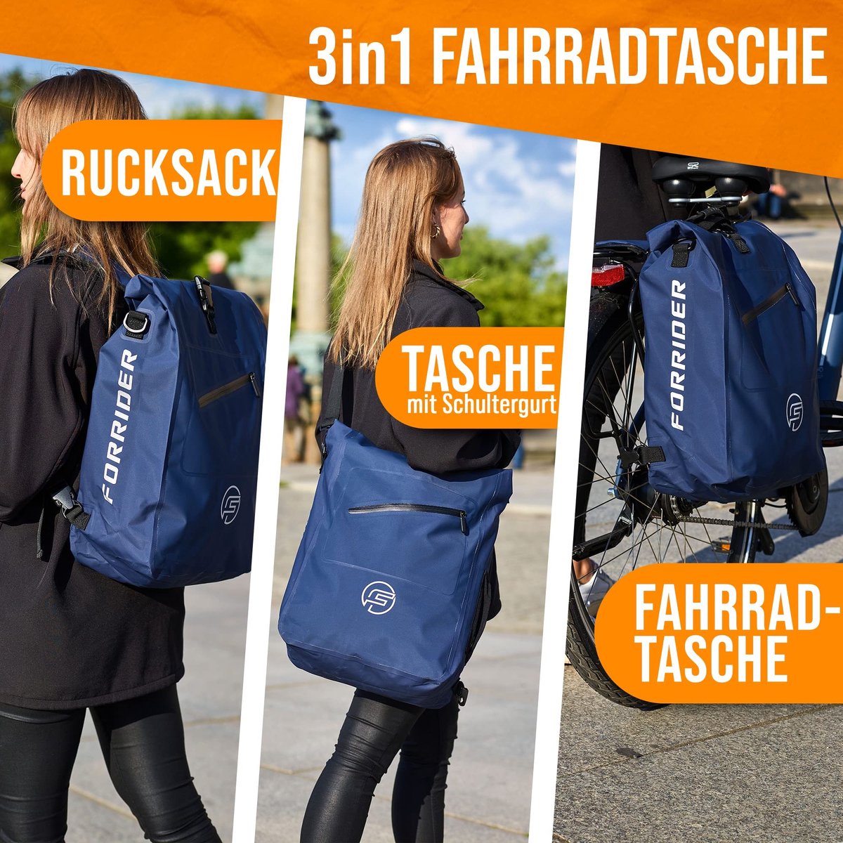 Omgoods - 3-in-1 Fietstas met Rugzak en Laptopcompartiment, 27 Liter