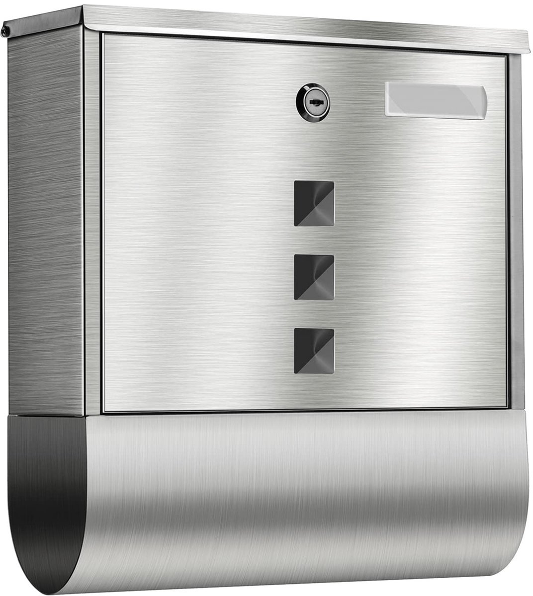 Omgoods - RVS Wandbrievenbus met Krantencompartiment, Modern Design