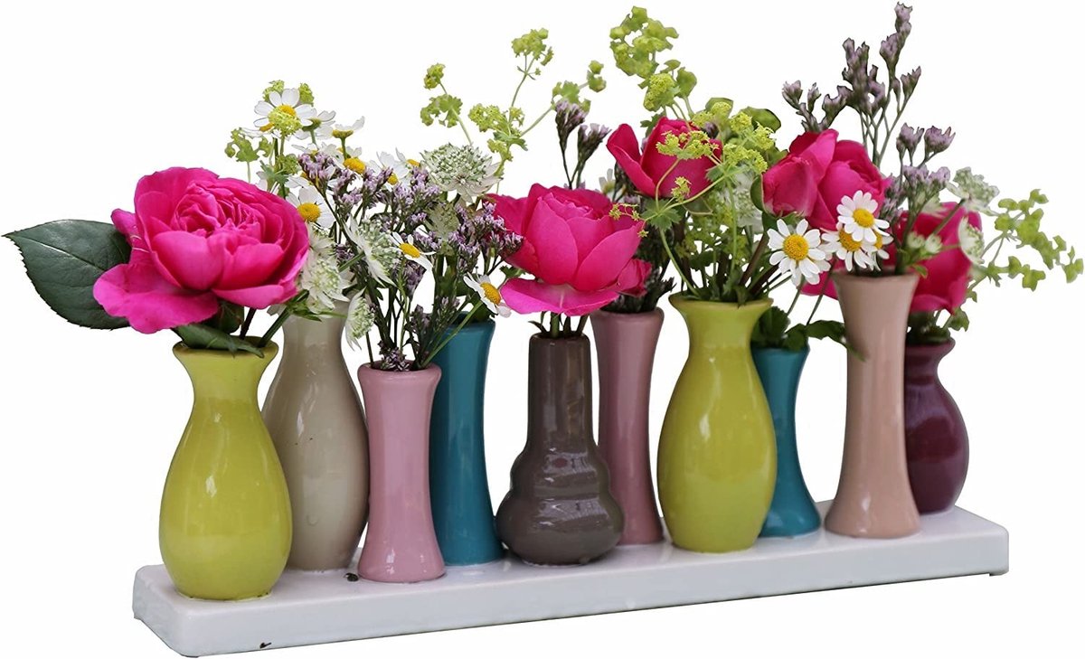 Omgoods - Set van 10 Moderne Binnenvazen in Multicolor