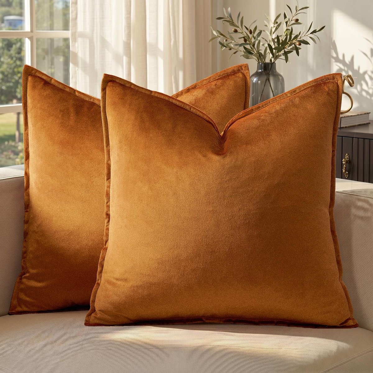 Omgoods - Set van 2 Kussenhoezen 50x50cm Velvet voor Sofa