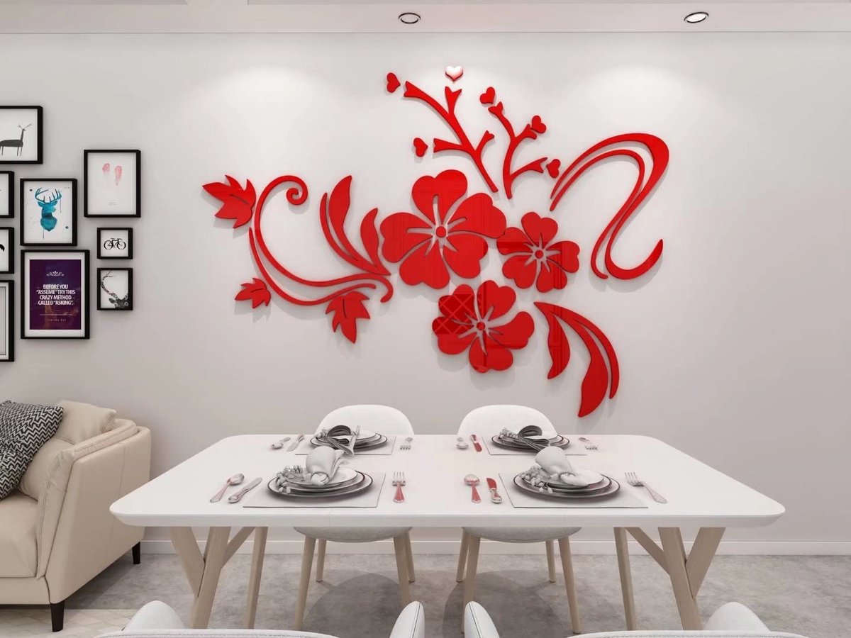 Omgoods - 3D Bloemen Wandstickers voor Thuisdecoratie