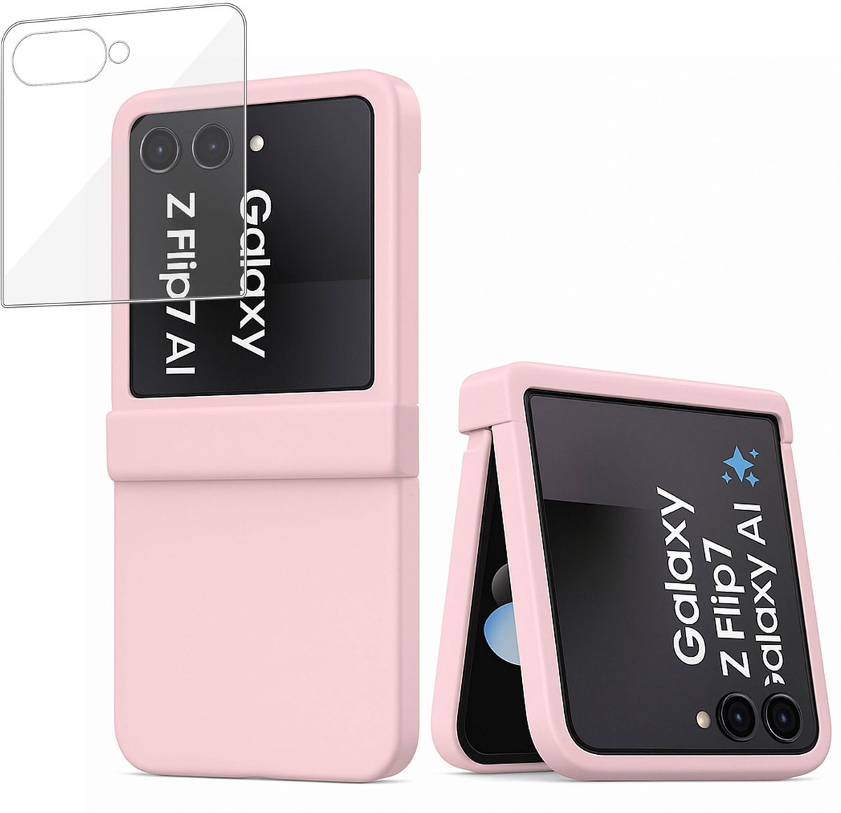 ChiGuard Hoesje & Screenprotector geschikt voor Samsung Galaxy Z Flip 8 - Case - Rose