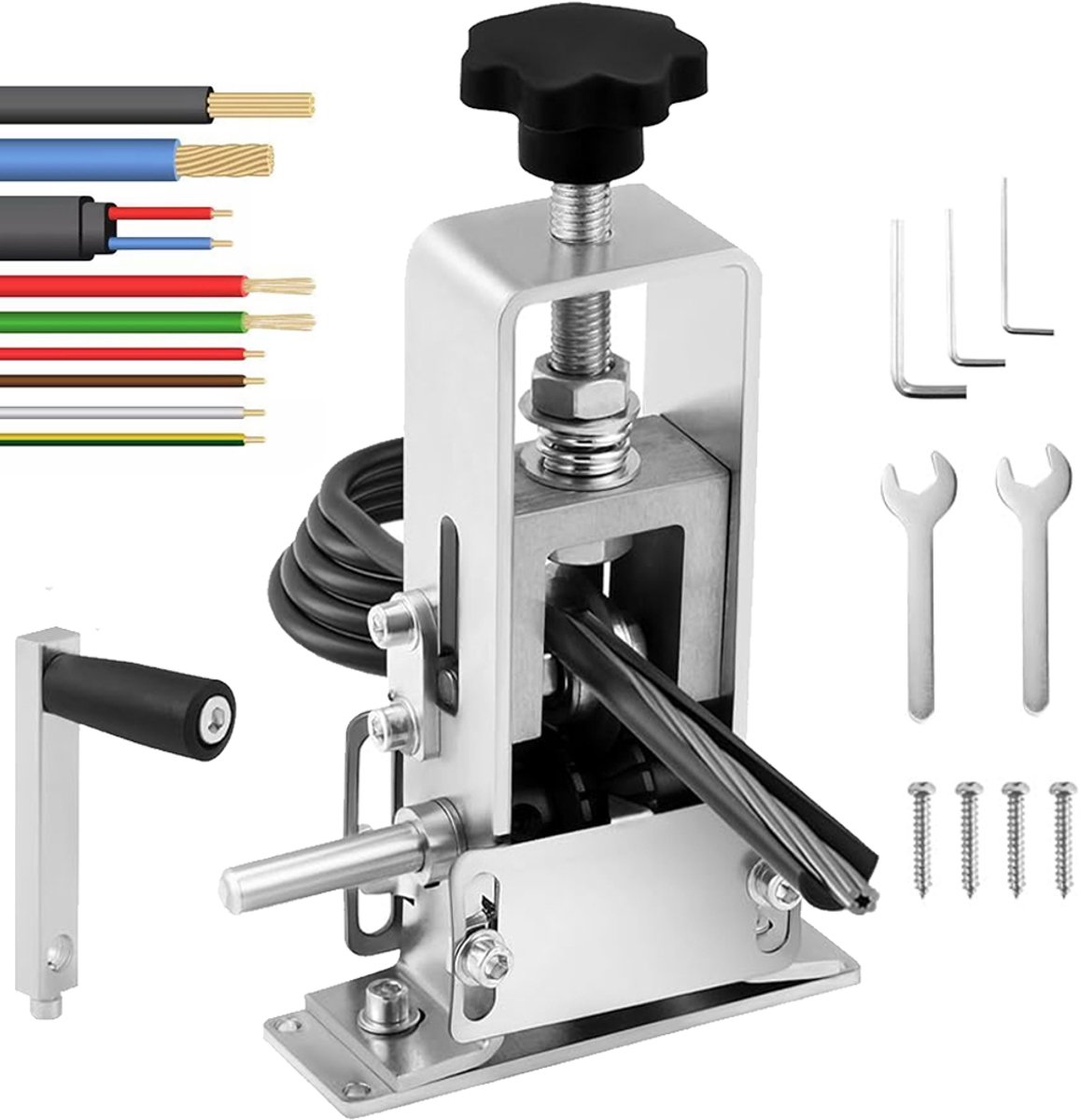 Kabelstripper machine - Professionele Handmatig Kabelstriptang - 1,5-21 mm Stripbereik - met Schroevendraaieradapter - V-groef voor Sliploze Fixatie - Voor bouwprojecten recycling van afvalkabels reparatiewerkplaatsen